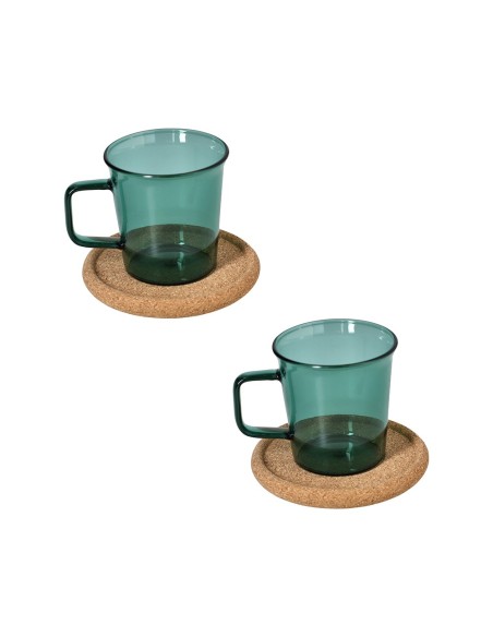 Set 2 tazze caffè verde con piattino Dolce Casa Outline