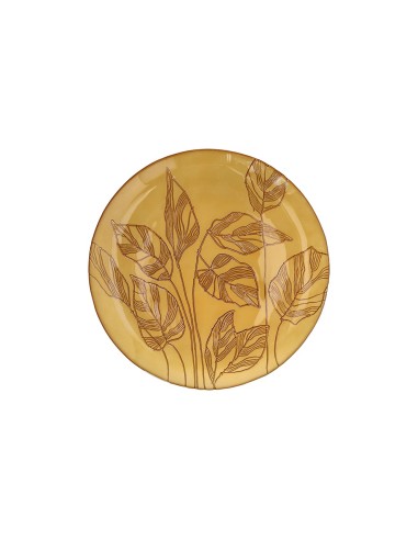 Piatto vetro caramello piccolo Galassia Calathea