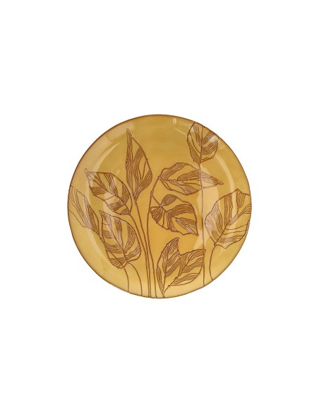 Piatto vetro caramello piccolo Galassia Calathea