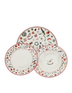 Servizio piatti da tavola in porcellana natalizia Xmas