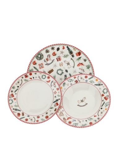 Servizio piatti da tavola in porcellana natalizia Xmas
