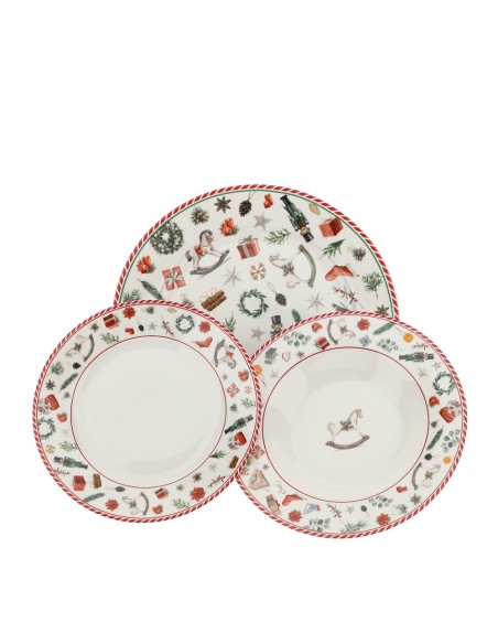 Servizio piatti da tavola in porcellana natalizia Xmas