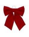Fiocco natalizio in velluto rosso Xmas