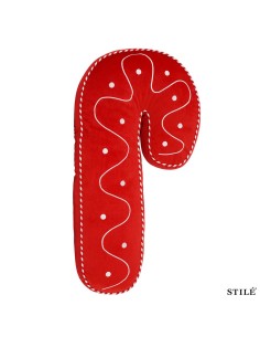 Cuscino natalizio a forma di Candy Canes rosso