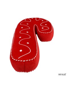 Cuscino natalizio a forma di Candy Canes rosso 2