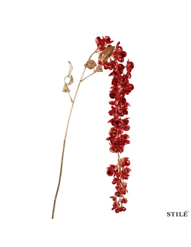 Ramo sintetico con fiori decorativi rossi Stilè Collection