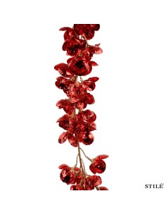 Ramo sintetico con fiori decorativi rossi Stilè Collection 2