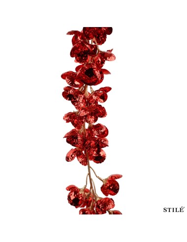 Ramo sintetico con fiori decorativi rossi Stilè Collection