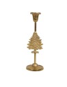 Candelabro con albero di Natale in allumino dorato