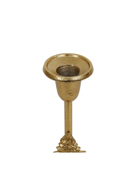 Candelabro con albero di Natale in allumino dorato