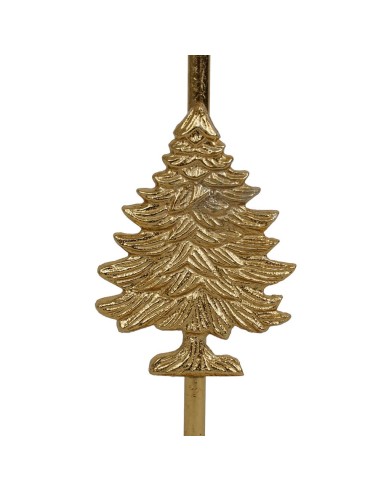 Candelabro con albero di Natale in allumino dorato