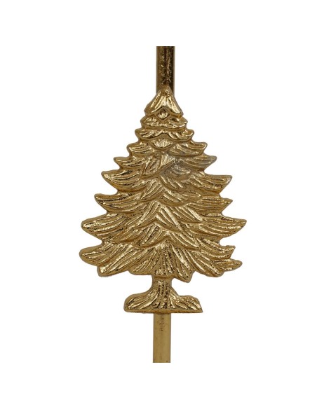 Candelabro con albero di Natale in allumino dorato