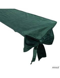 Runner natalizio con fiocco in velluto verde 2