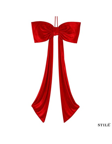 Fiocco natalizio in velluto rosso 270 cm