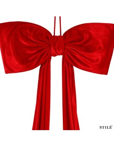 Fiocco natalizio in velluto rosso 270 cm 2