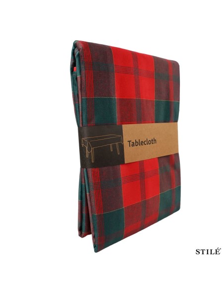 Tovaglia natalizia in velluto fantasia tartan