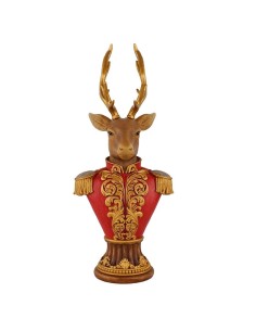 Busto decorativo Renna natalizia in resina