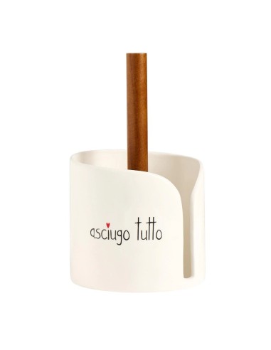 Portarotolo da cucina in gres "Asciugo Tutto"