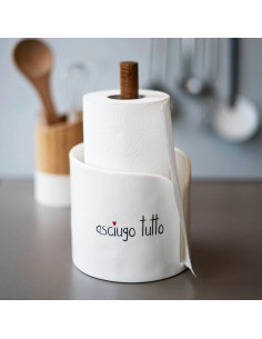 Portarotolo da cucina in gres "Asciugo Tutto"