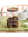 Barattolo portabiscotti con tappo acacia "Un biscotto tira l'altro" Simple Day