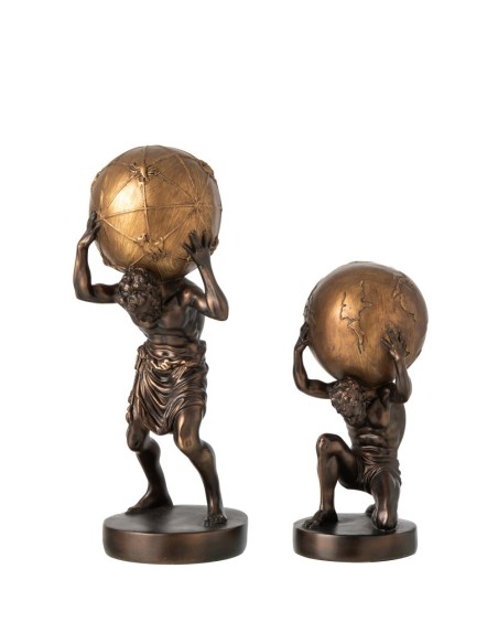 Figurina Decorativa Sospesa Marrone e Oro J-Line