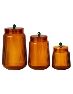 Set 3 Barattoli Vetro Arancione e Giallo J-Line