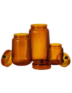 Set 3 Barattoli Vetro Arancione e Giallo J-Line 2