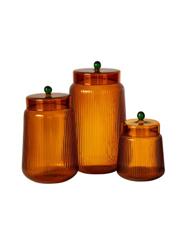 Set 3 Barattoli Vetro Arancione e Giallo J-Line