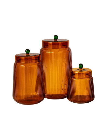 Set 3 Barattoli Vetro Arancione e Giallo J-Line