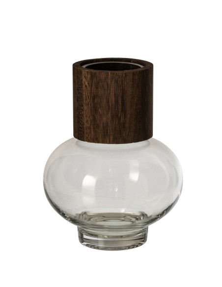 Vaso Jim in vetro trasparente e marrone scuro