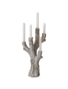 Candeliere a rami d'albero con 5 fiamme effetto legno 2