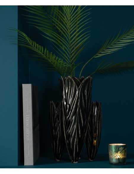 Vaso decorativo petrolio effetto argilla