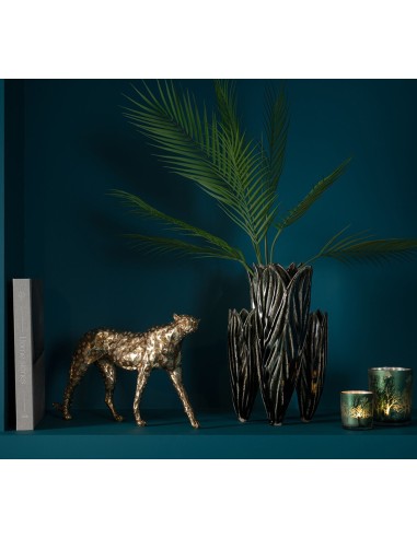 Vaso decorativo di colore petrolio effetto argilla J-Line