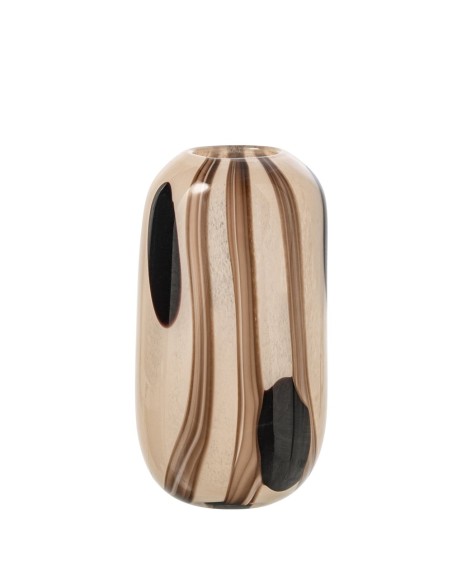 Vaso in vetro con sfumature beige e nere
