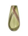 Vaso in vetro con sfumature verde oliva e marroni
