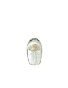 Fermacarte Medusa in Vetro Bianco e Oro | J-Line 2