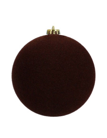 Palle di Natale in Velluto Marrone 3 Pz. Ø 15 cm