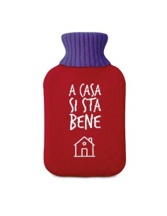 Borsa dell'acqua calda rossa "A casa si sta bene"