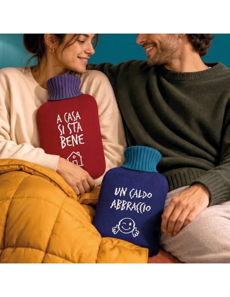 Borsa dell'acqua calda blu "Un caldo abbraccio"