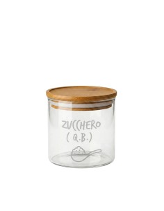 Barattolo trasparente "Zucchero (Q.B.)"