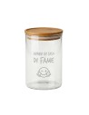 Barattolo trasparente "Solo cose buone" con tappo in legno - Smile