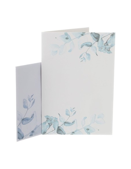 Partecipazione Invito Botanic Blu Hervit completa di Busta 13 X 19 Cm