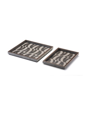 Vassoio in legno inciso onde 30x30 ves design