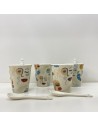 Set 4 Tazzine con cucchiaini Arty Eyes Enesco