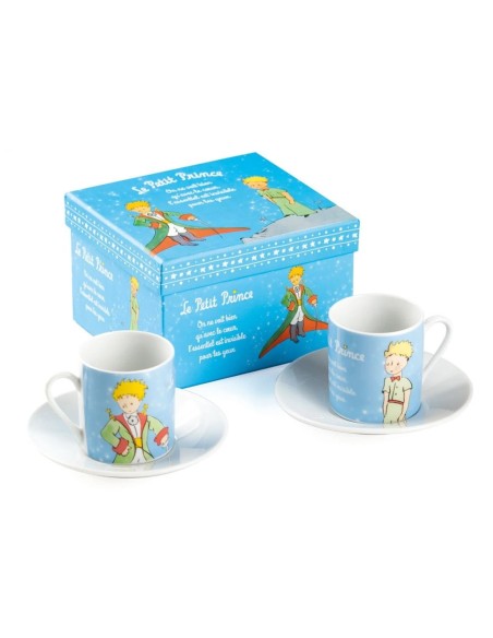 Set 2 Tazzine Azzurre da caff? Il Piccolo Principe 20(H) Cm