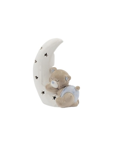Orsetto Celeste su Luna con Luce Led Ilary Queen 15(H) cm