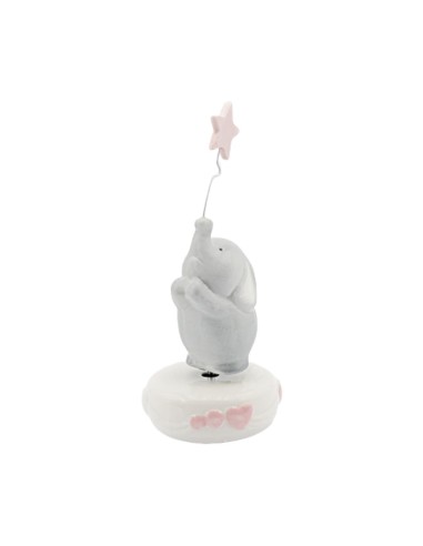 Carillon Elefante Babar con Stella Rosa Ilary Queen 22(H) cm