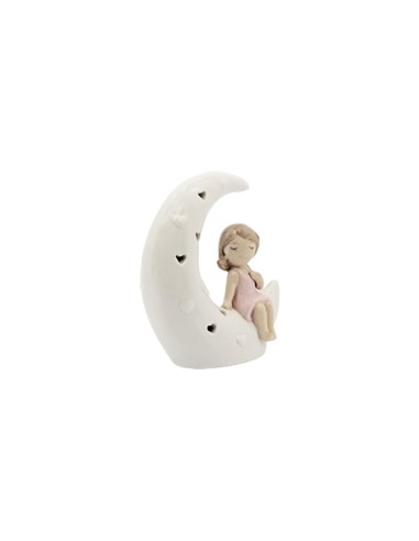 Bimba Bella sulla Luna con Luce Led Ilary Queen 12(H) cm
