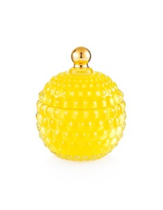 Scatola grande bombata in vetro gialla Medina EM?