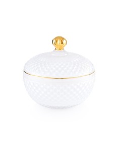 Scatola ovale grande in vetro bianca Medina EM?